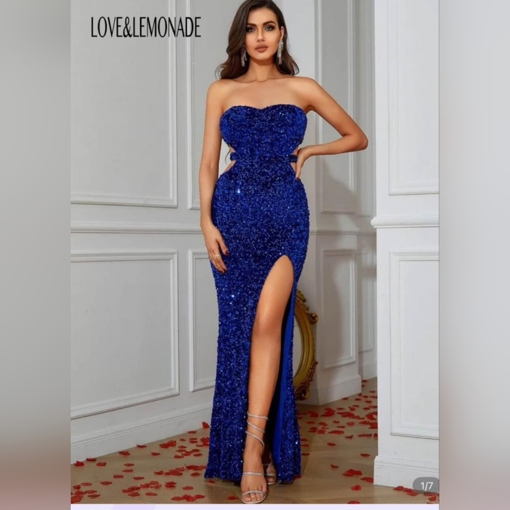Stunning Blue Sequin Gown